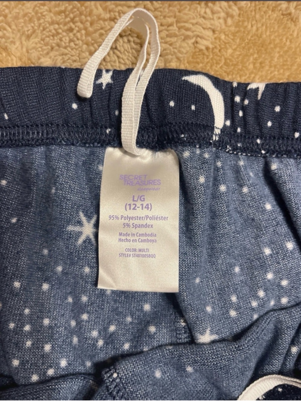 Secret Treasures Dreamer Star Print Pajama Set women Large Like New - Picture 5 of 6